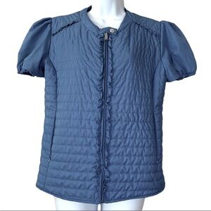 Blumarine Blue Quilted Jacket with Puffer Coat Feel